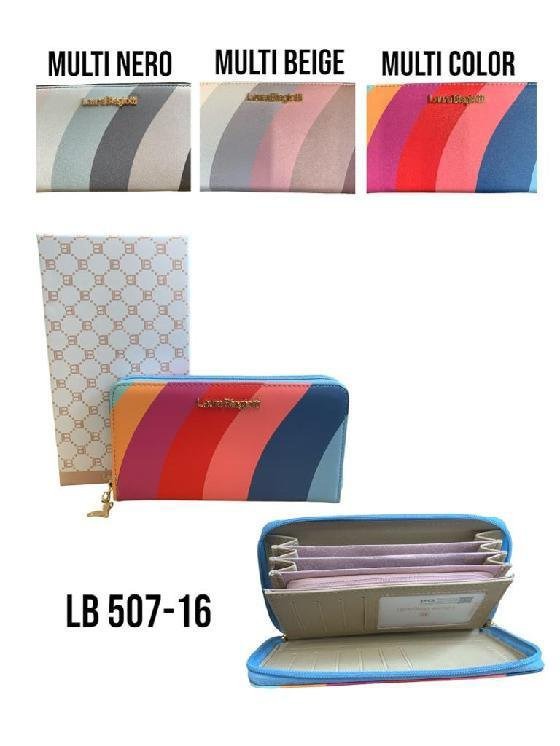PORTAFOGLI LAURA BIAGIOTTI STUCK Y DONNA ART.507-16 PZ.4 COLORI ASSORTITI
